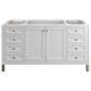 James Martin Vanities Chicago 60" Single Bathroom Vanity in Glossy White with 3 cm Carrara White Marble Top and Rectangular Sink, , large