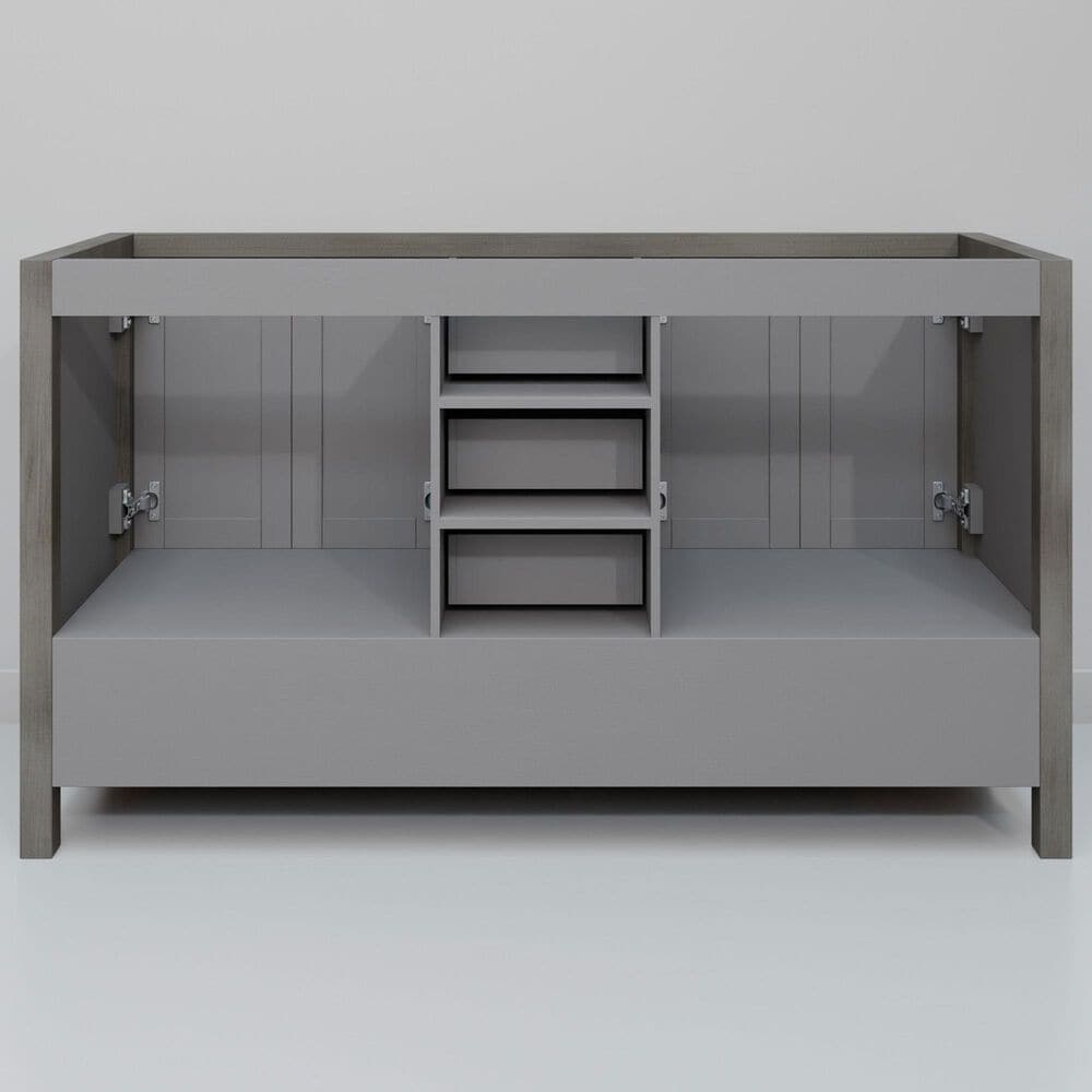 Lexora Home Jacques 60" Double Bathroom Vanity in Distressed Grey with 2 cm White Carrara Marble Top and Rectangular Sinks, , large