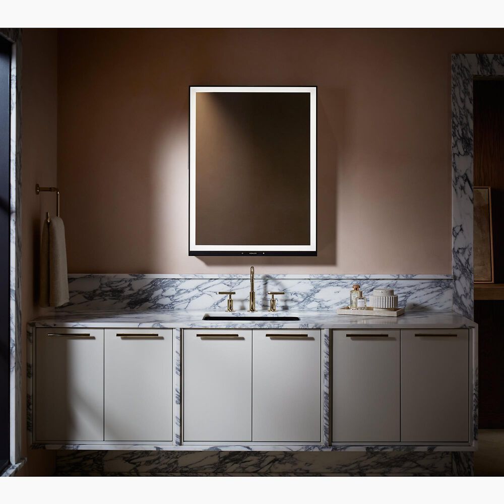 Kohler Collage 24" x 32" Left-Hinged Lighted Medicine Cabinet in Aluminum, , large