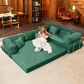 Jaxx Unsofa 2-Piece Modular Right Facing L-Shaped Sectional in Peacock Green, , large