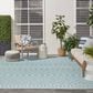 Nourison Positano Southwestern Aqua 9" x 12" Indoor/Outdoor Area Rug, , large