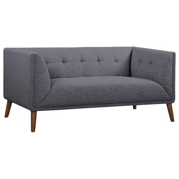 Blue River Hudson Tufted Stationary Loveseat in Dark Gray, , large