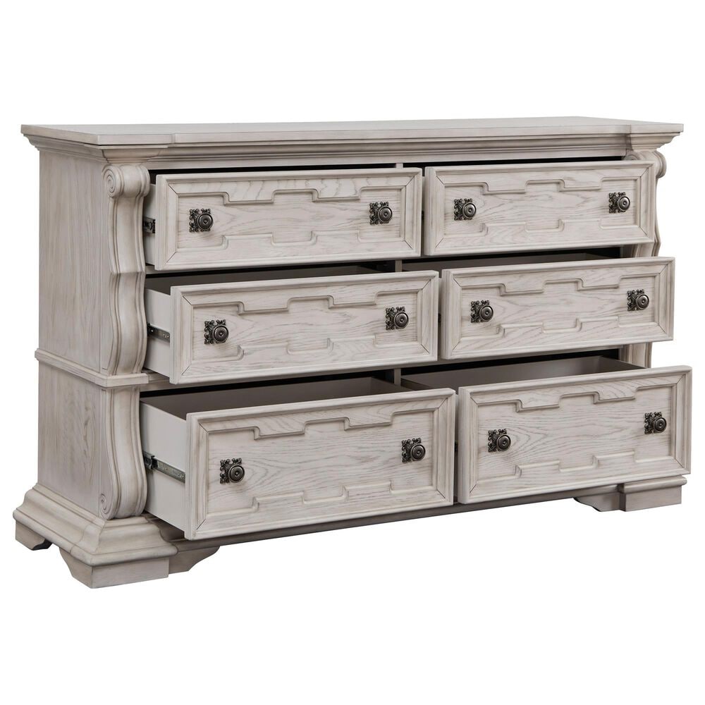 Millenium Bruchandi 5-Piece King Panel Bedroom Set in Antique White, , large