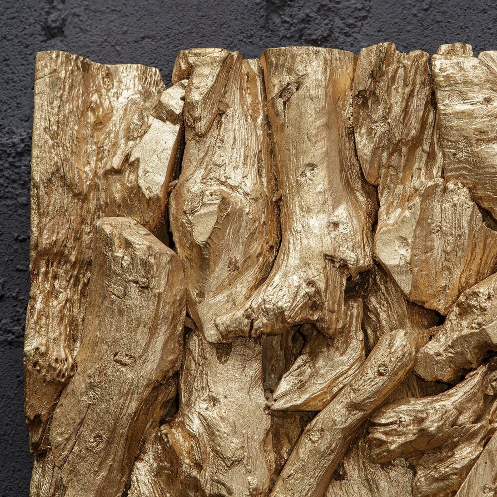 Uttermost Rio 23.62&quot; Square Wood Wall Decor in Gold Leaf, , large