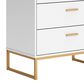 Ashley Socalle 5-Drawer Chest in Matte White and Gold, , large