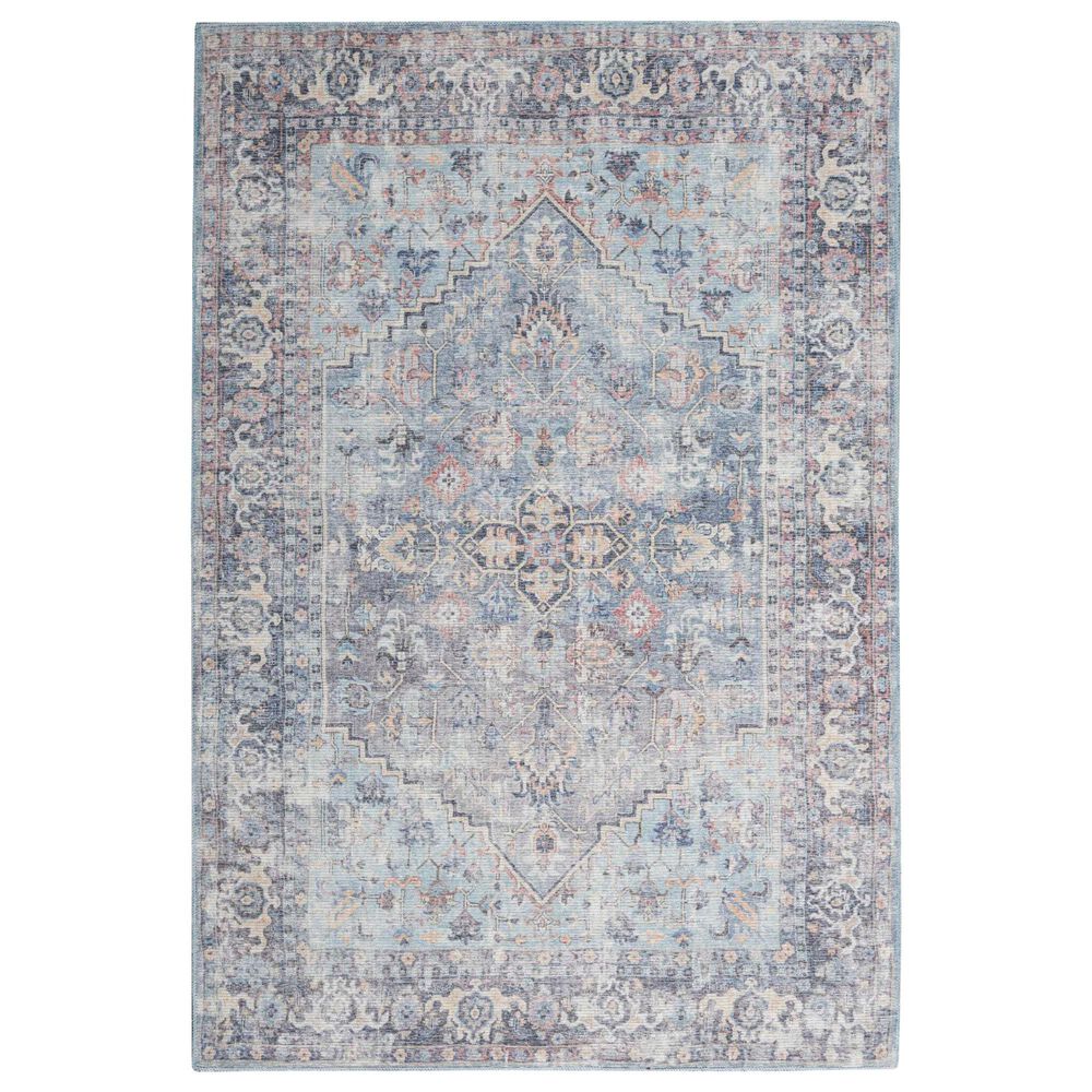 57 Grand by Nicole Curtis Series 1 2" x 6" Light Grey and Blue Runner, , large