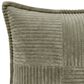 Chanasaya 20" Square Textured Patchwork Throw Pillow in Green, , large