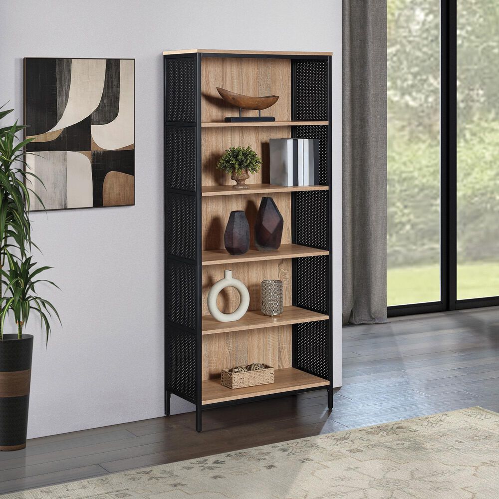 OSP Home Ace 72" 5-Shelf Bookcase in River Oak, , large