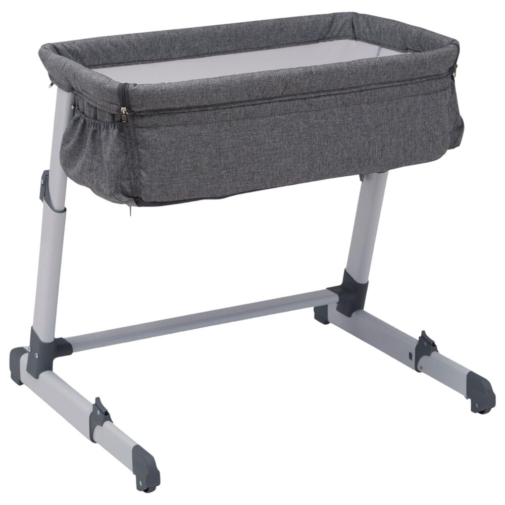 Delta Simmons Kids Dream Bedside Baby Bassinet in Grey Tweed, , large