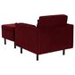 Linon Home Decor Wallis Accent Chair with Ottoman in Berry, , large