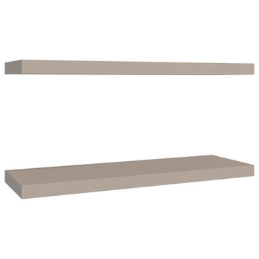 Hearth and Haven Dallas 32" Floating Wall Shelf in Taupe (Set of 2), , large