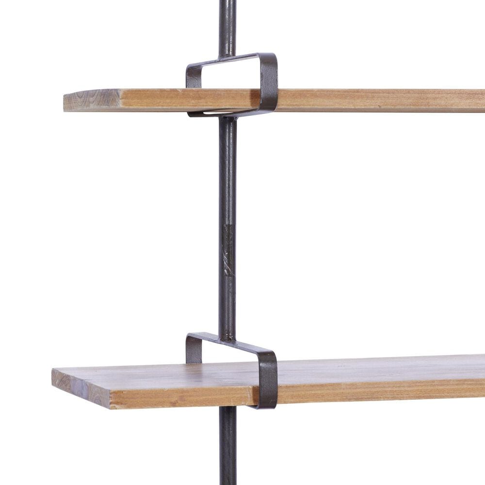 Maple and Jade 38&quot; Wall Shelf in Oiled Brown and Sleek Black, , large
