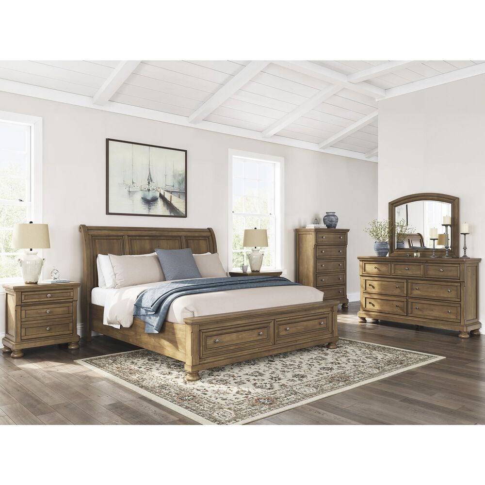 Ashley Feddinger California King Storage Sleigh Bed in Chestnut Brown, , large