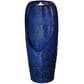 Alfresco Home Bainbridge Ceramic Fountain with Lights in Blue, , large