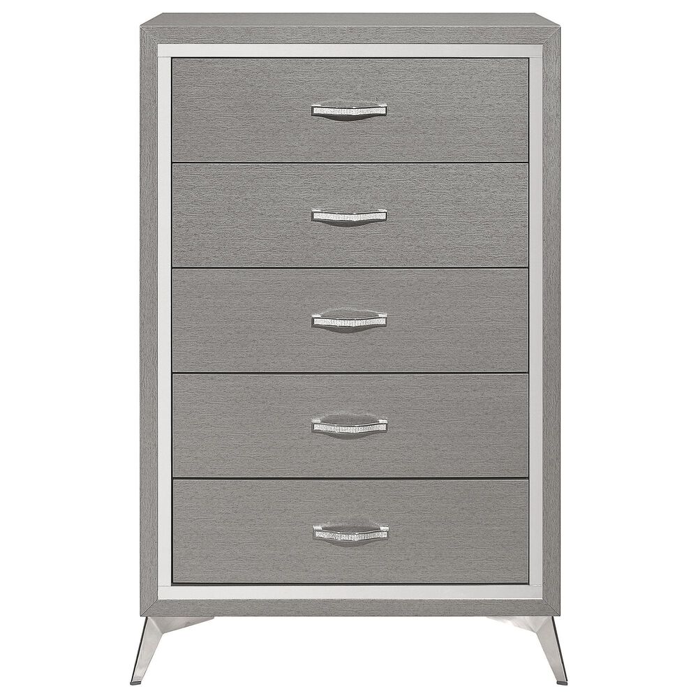 New Heritage Design Huxley 5-Piece King Bedroom Set in Gray, , large