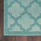 Nourison Easy Care 2" x 4" Aqua and Teal Indoor/Outdoor Area Rug, , large