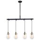 Vaxcel Kassidy 4-Light Linear Chandelier in Black and Natural Brass, , large
