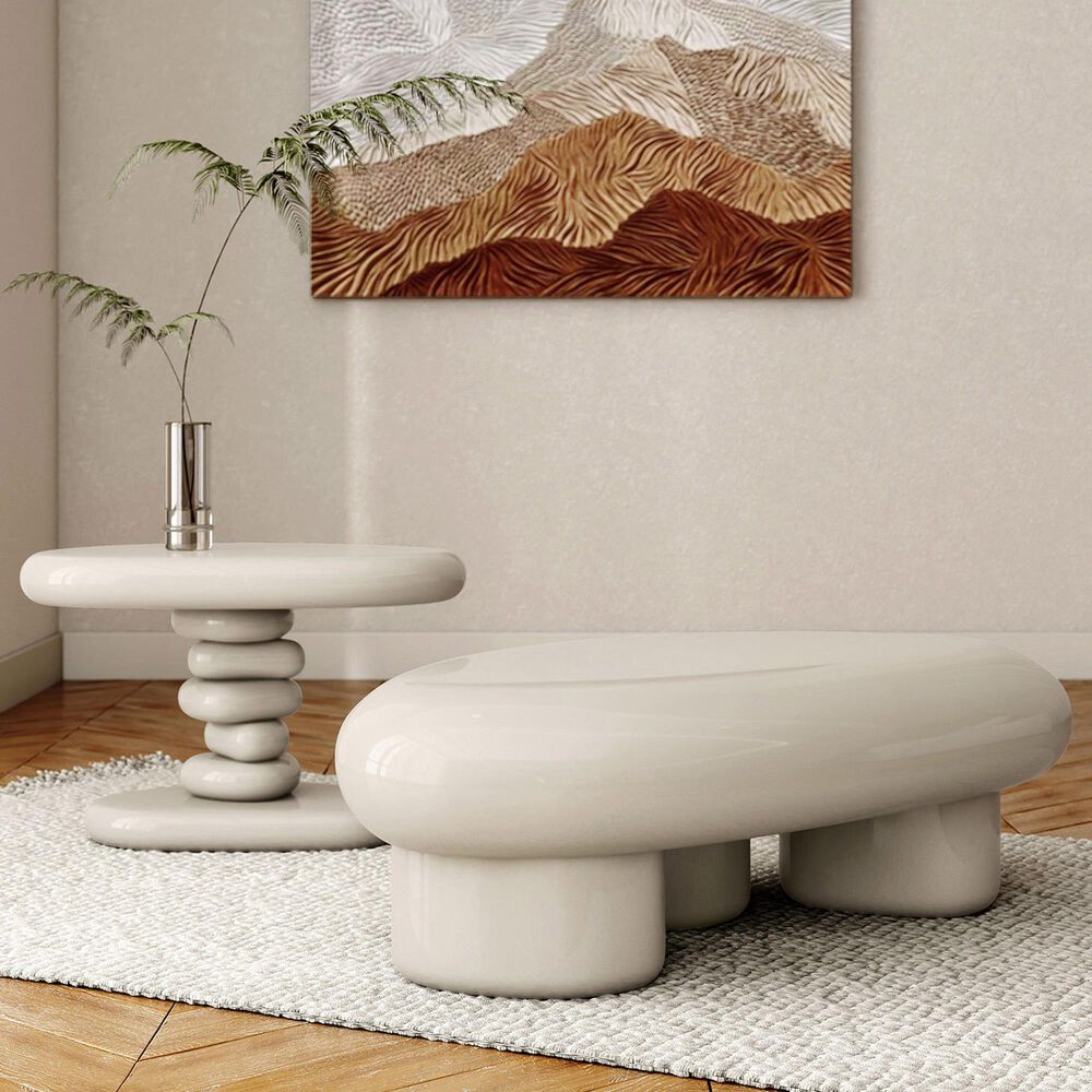 Furniture of America Rene 2-Piece Table Set in Ivory, , large