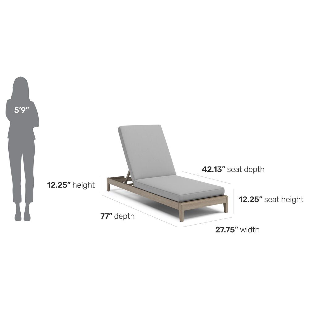 Homestyles Sustain Patio Chaise Lounge with Gray Cushion in Stain Brown, , large