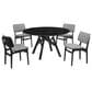 Blue River Venus and Lima 5-Piece Dining Set with Gray Cushion in Black, , large