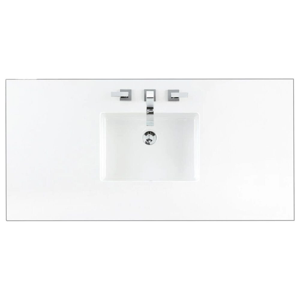 James Martin Vanities Brookfield 48&quot; Single Bathroom Vanity in Antique Black with 3 cm White Zeus Quartz Top and Rectangular Sink, , large