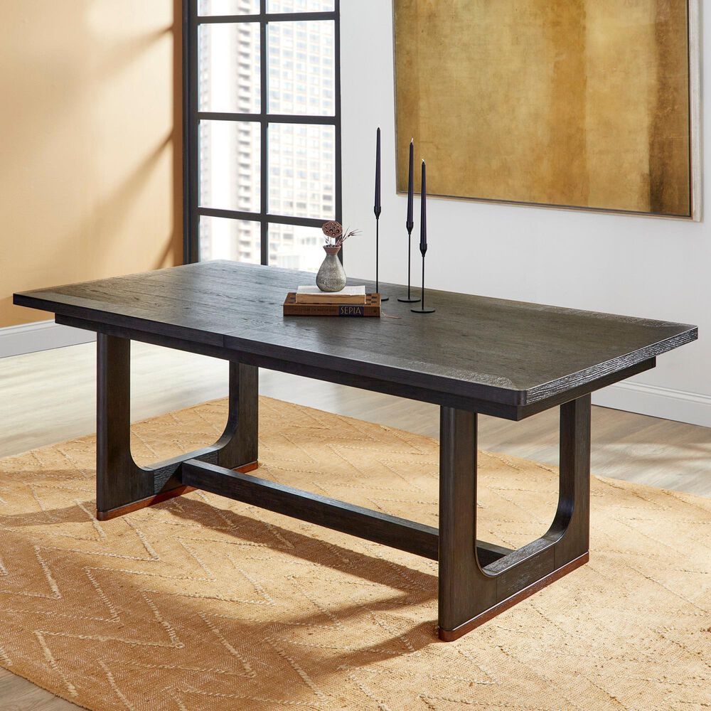 Flexsteel Waterfall Rectangular Dining Table in Ebony - Table Only, , large
