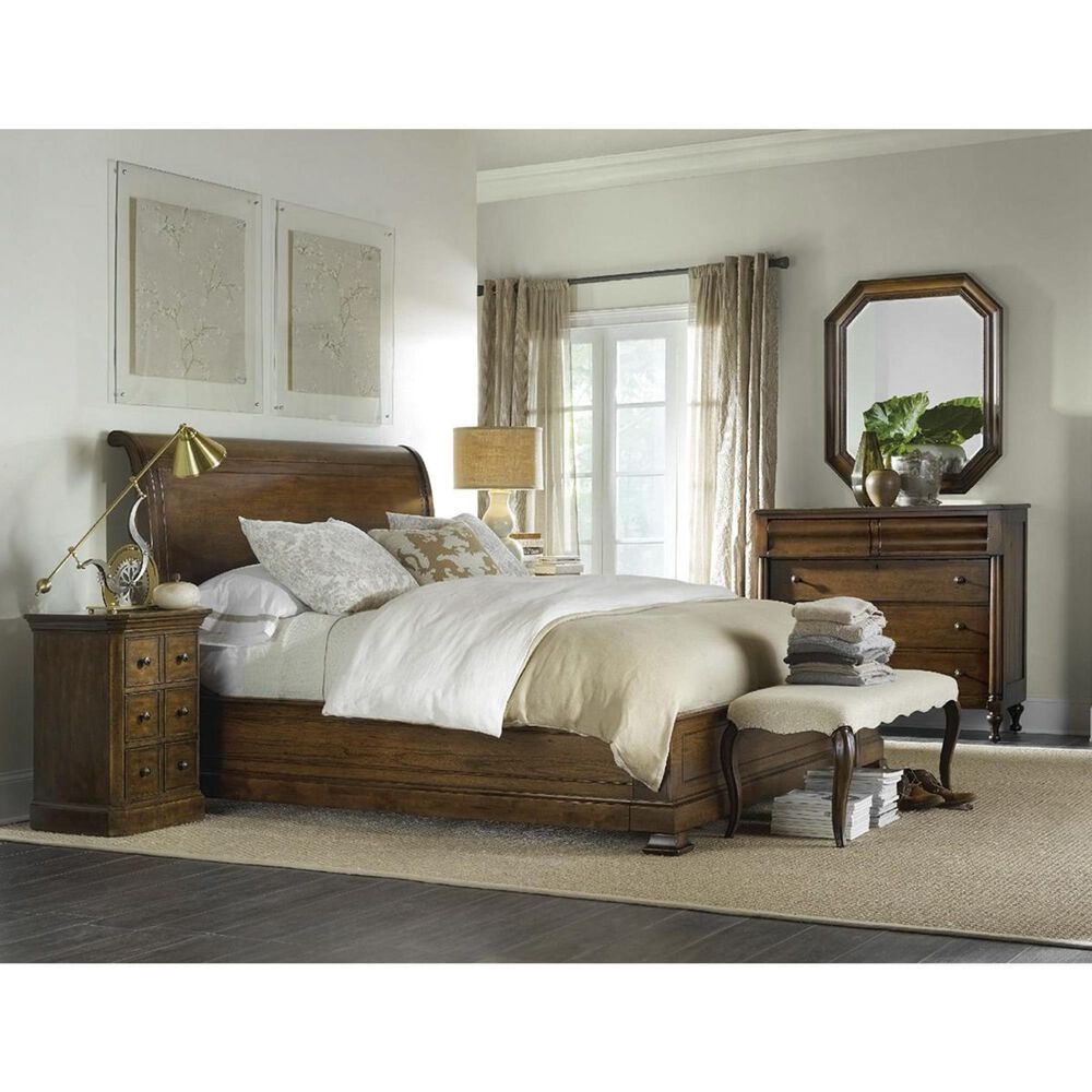 Hooker Furniture Archivist Queen Sleigh Bed in Soft Pecan, , large