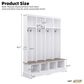 HOMLUX 8-Hook Hall Tree with Entryway Bench in White and Walnut, , large