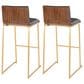 Lumisource Mason Mara Barstool with Black Cushion in Black and Walnut (Set of 2), , large
