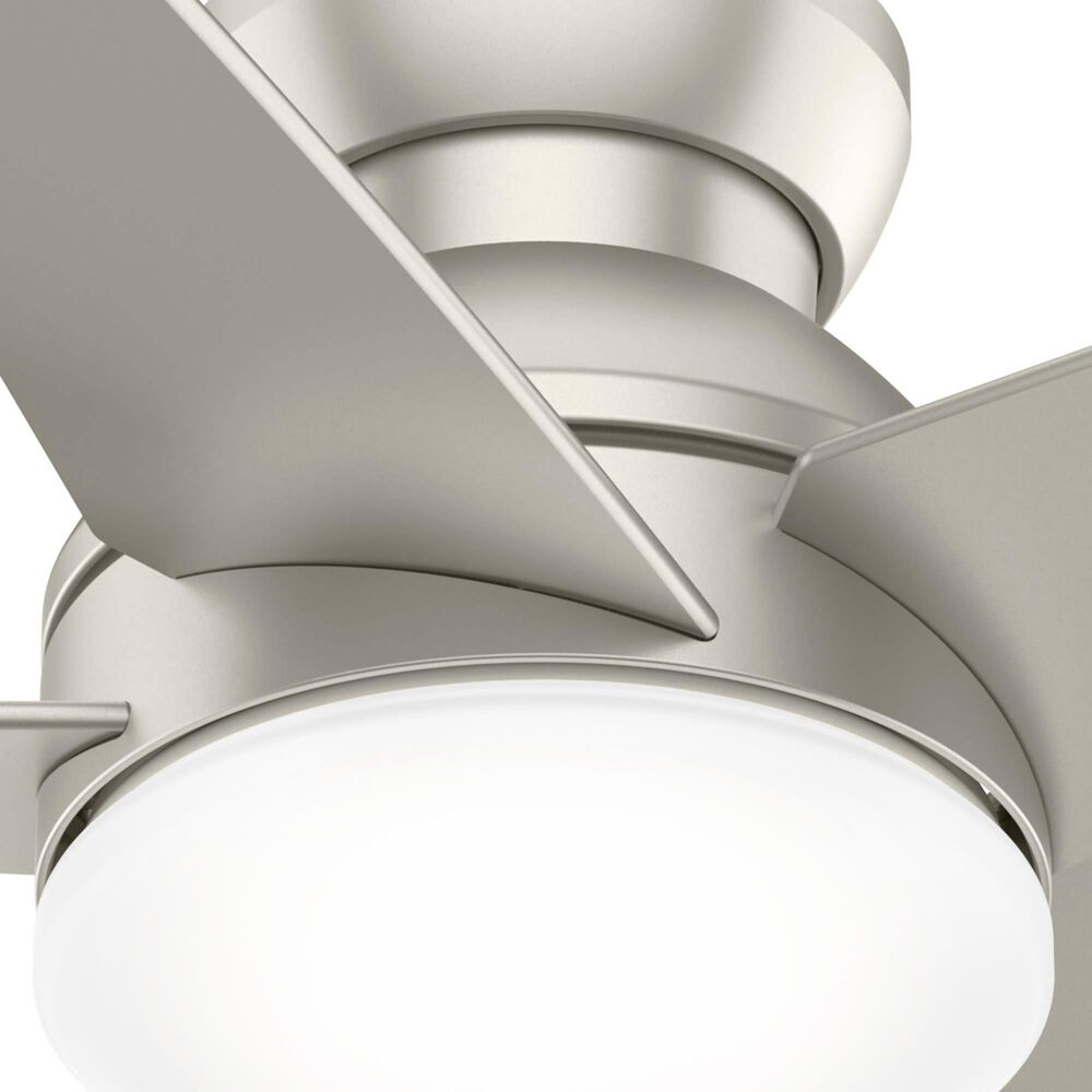 Hunter Isotope Low Profile 44&quot; Ceiling Fan with LED Light in Matte Nickel, , large