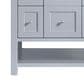James Martin Vanities Breckenridge 36" Single Bathroom Vanity in Serenity Blue with 3 cm Carrara White Marble Top and Rectangular Sink, , large
