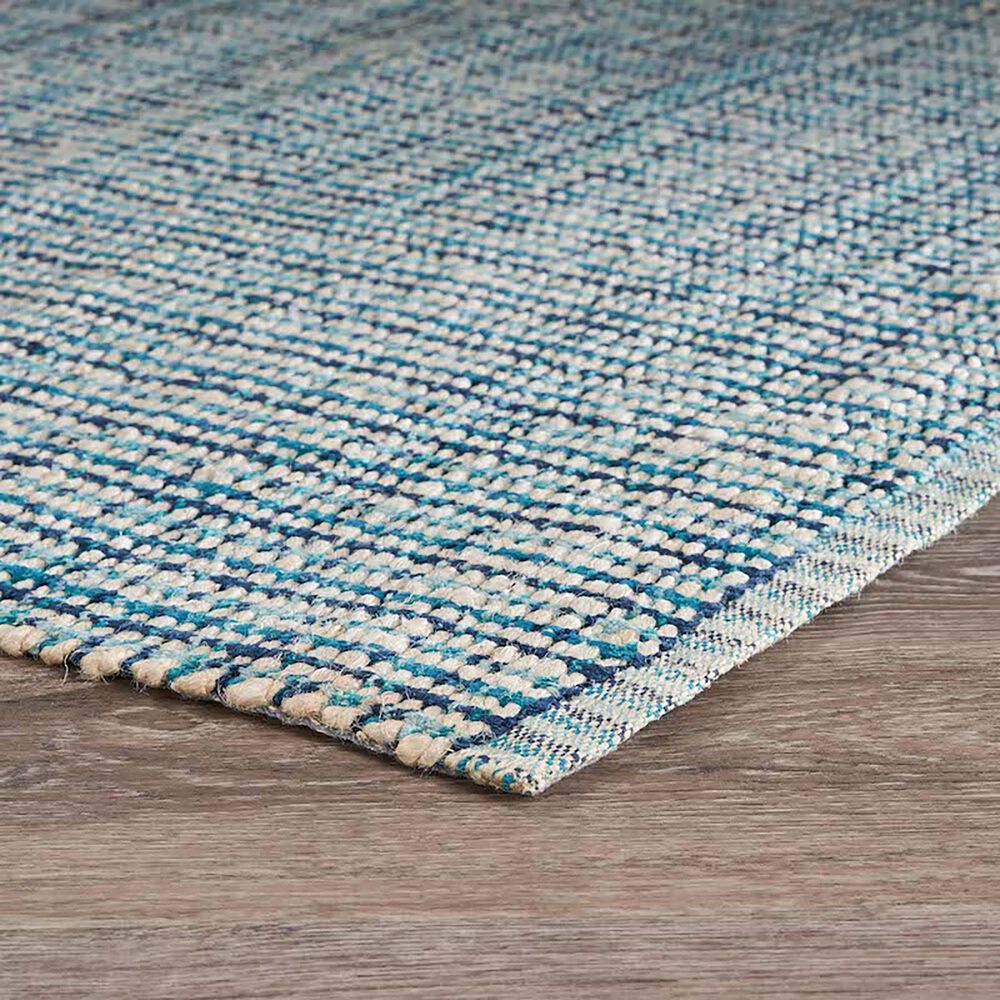 L&amp;R Resources Bleached Naturals 5&#39; x 7&#39;9&quot; Bleach, Blue and Ivory Area Rug, , large