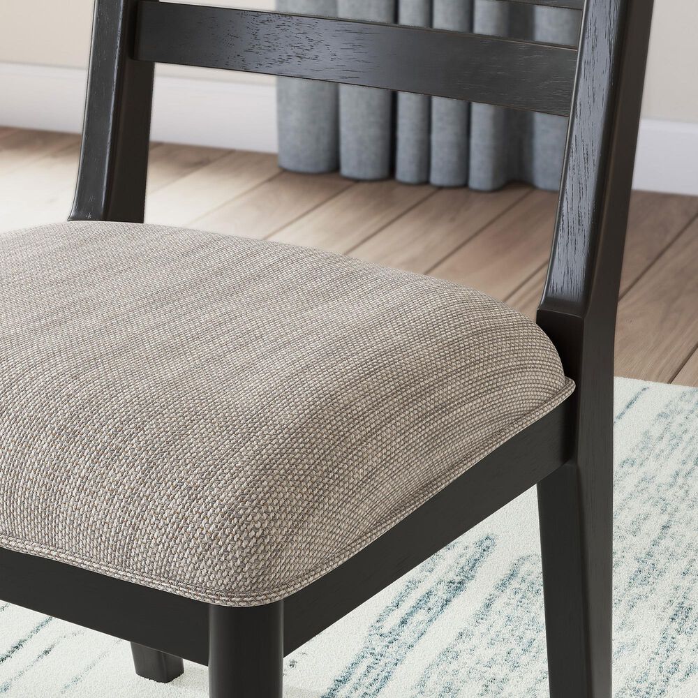 Ashley Greddinton 7-Piece Rectangular Extension Dining Set with Black Chairs in Medium Brown and Black, , large