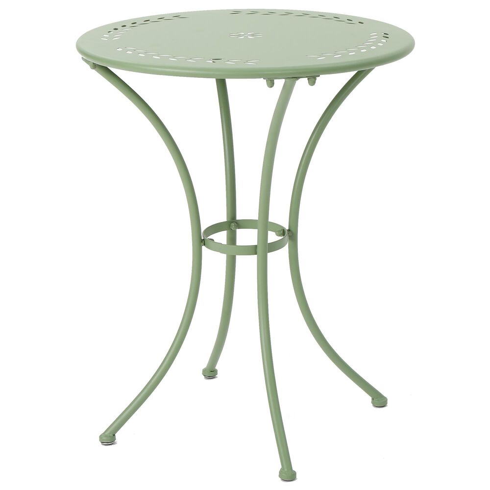 Hearth and Haven Lourdes 3-Piece Iron Bistro Set in Green, , large