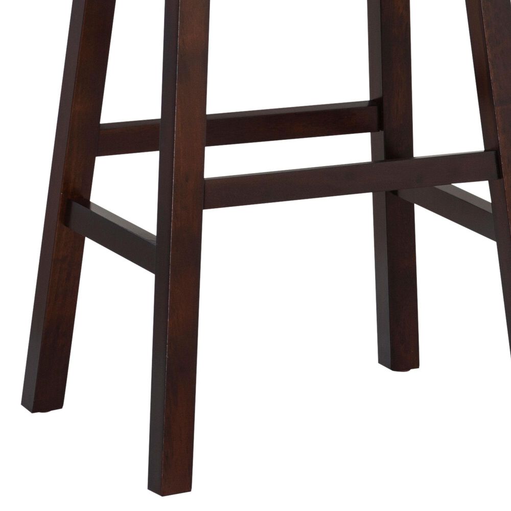 Linon Home Decor Saddle Bar Stool in Dark Brown, , large