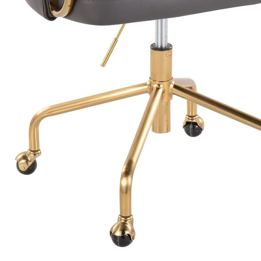 Lumisource Claire Task Chair with Grey Cushion in Gold, , large