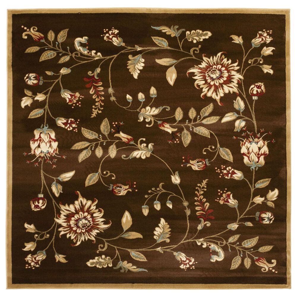 Safavieh Lyndhurst 6"7" Square Brown and Multicolor Area Rug, , large