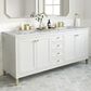 James Martin Vanities Chicago 72" Double Bathroom Vanity in Glossy White with 3 cm Ethereal Noctis Quartz Top and Rectangular Sinks, , large