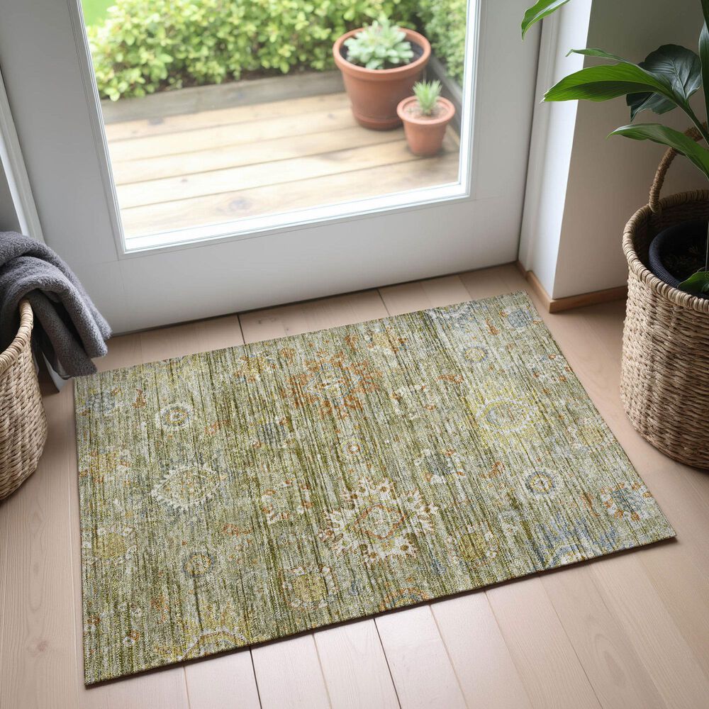 Dalyn Rug Company Silk Road Sage, Aloe, Fern, Copper and Ivory 2&#39;6&quot; x 3&#39;10&quot; Area Rug, , large