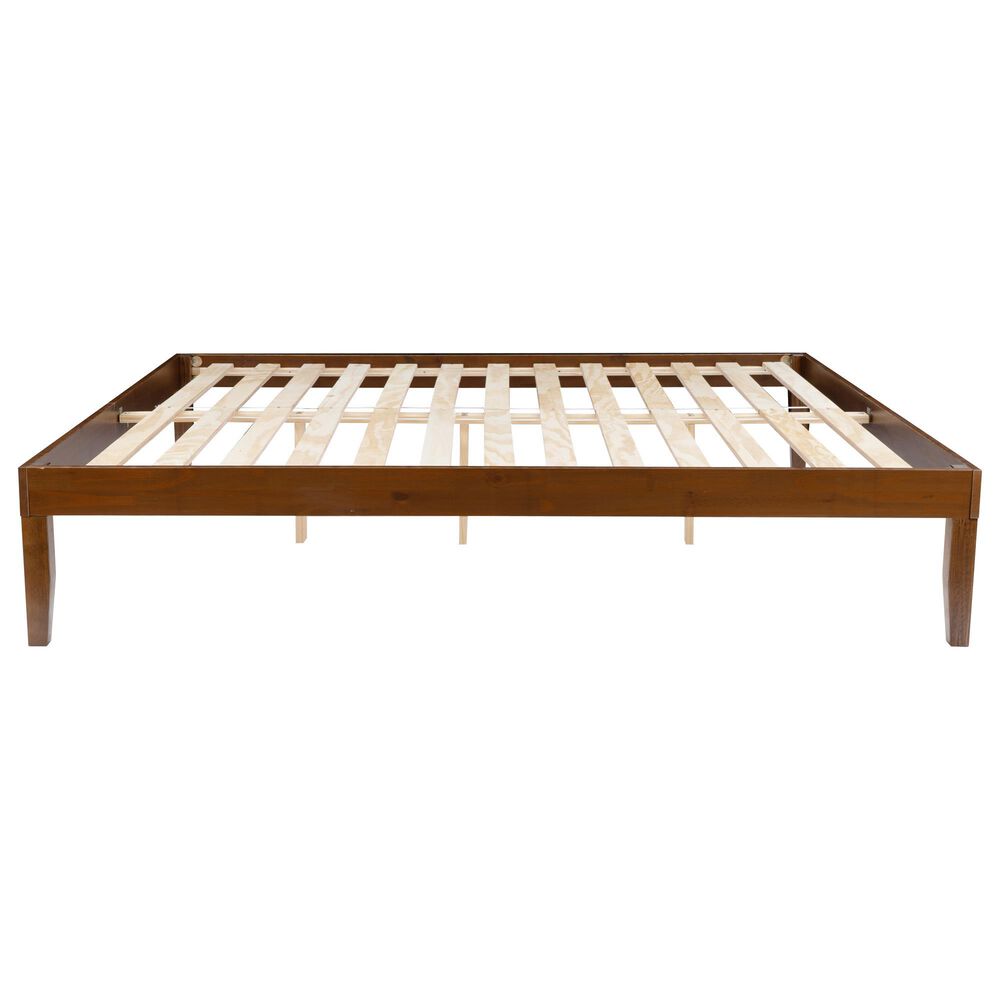 Linon Home Decor Polly King Platform Bed in Rich Walnut, , large