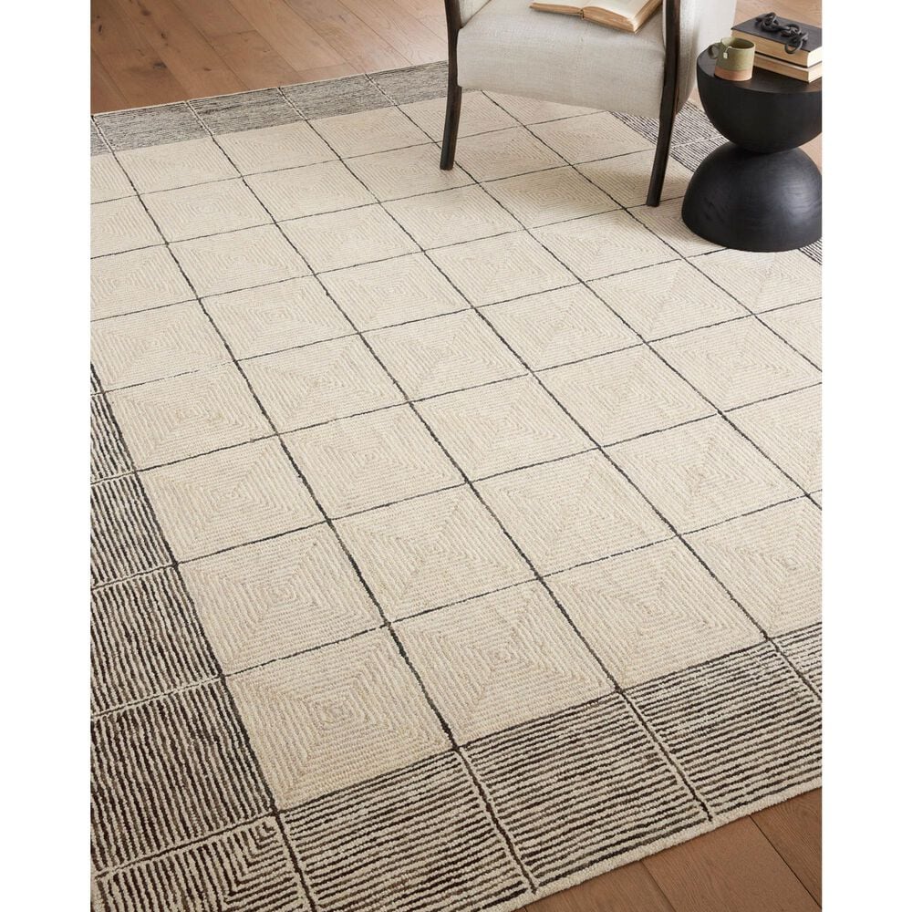 Chris Loves Julia x Loloi Francis 9&#39;3&quot; x 13&#39; Cream and Black Area Rug, , large