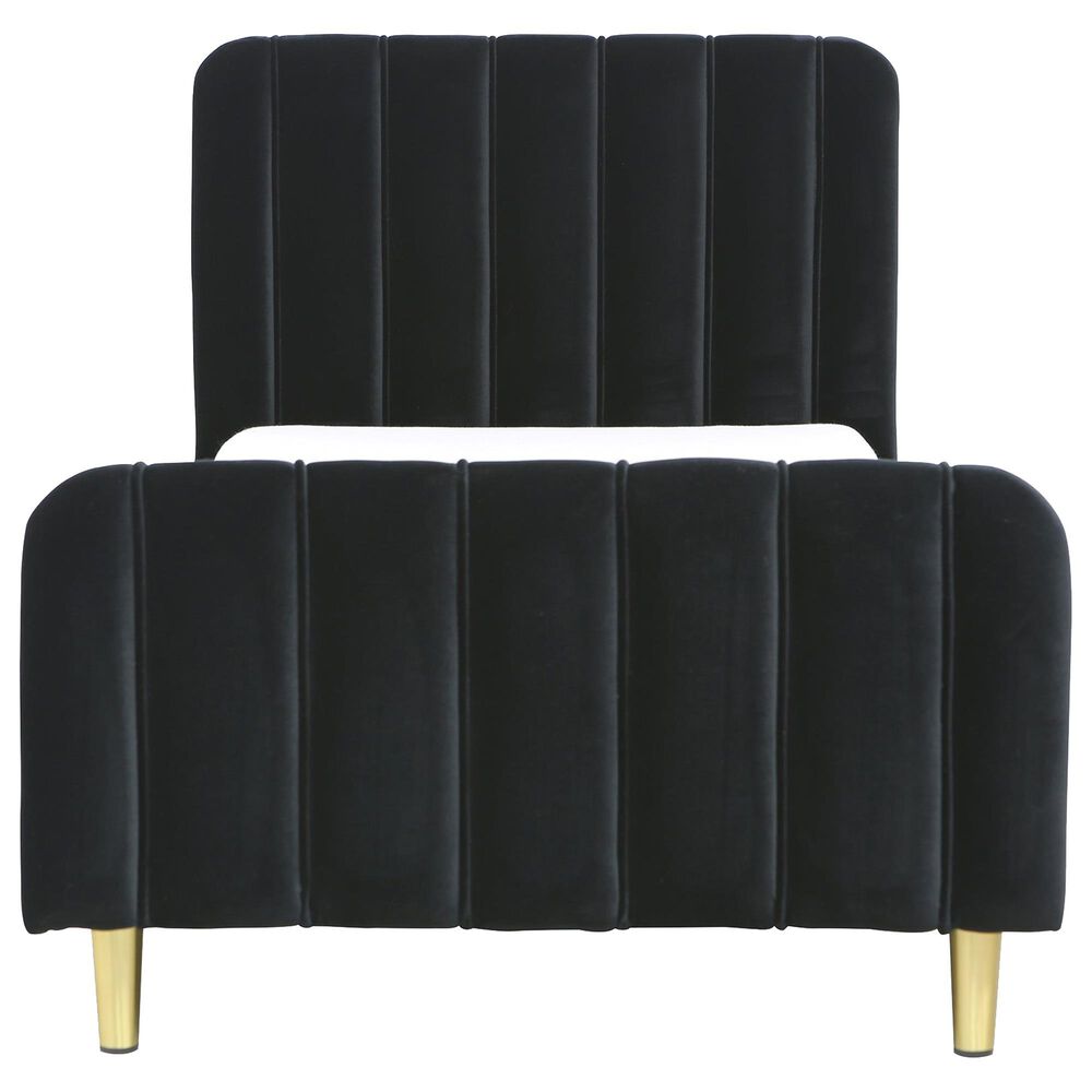 Baby Appleseed Gatsby Toddler Bed in Black Velvet, , large