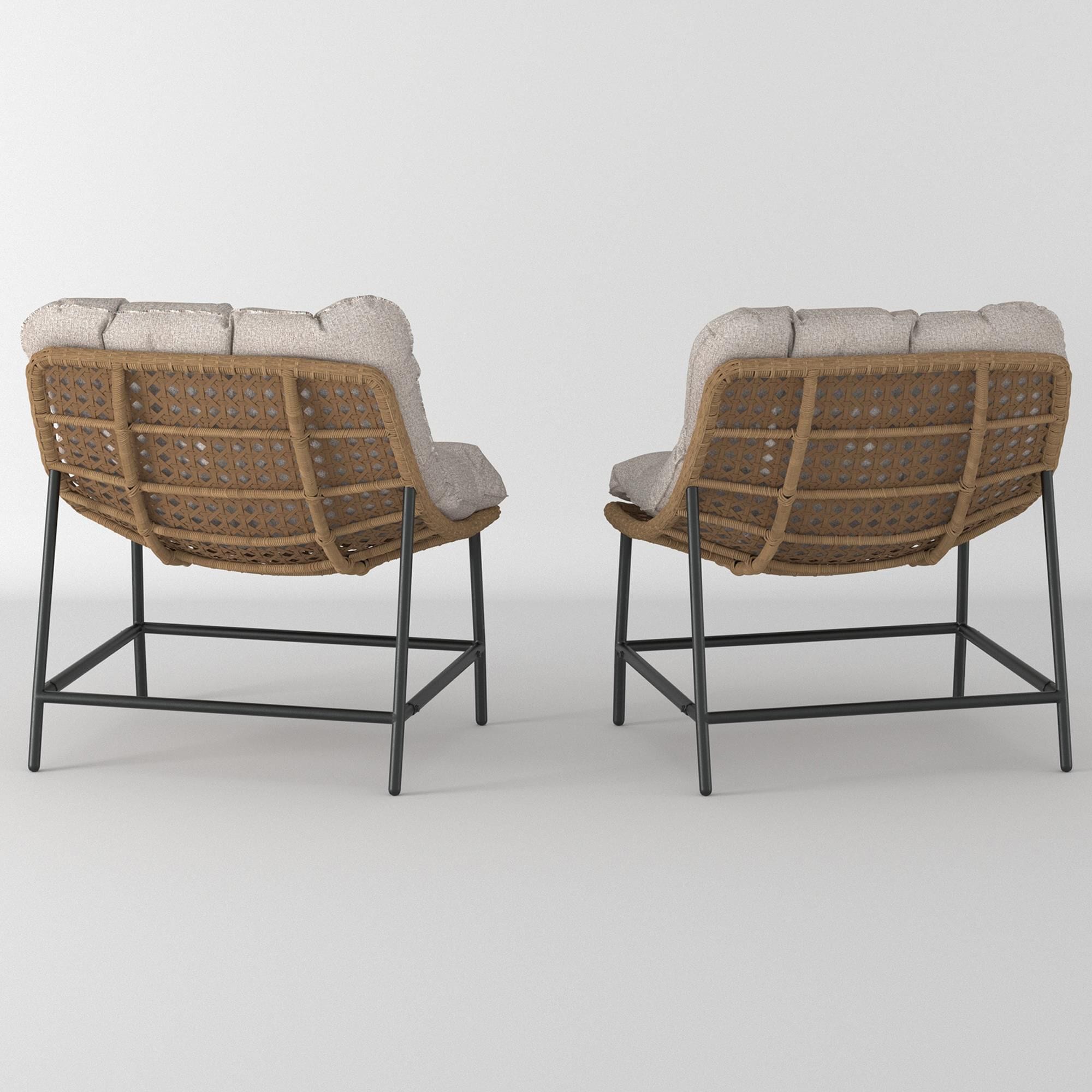 Walker edison outdoor hotsell rattan scoop chairs