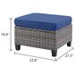 Sunwell Garden 16.9" Ottoman with Navy Cushion in Gray (Set of 2), , large