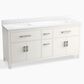 Kohler Kresla 72" Double Bathroom Vanity in White with 3 cm White Quartz Top and Rectangular Sinks, , large