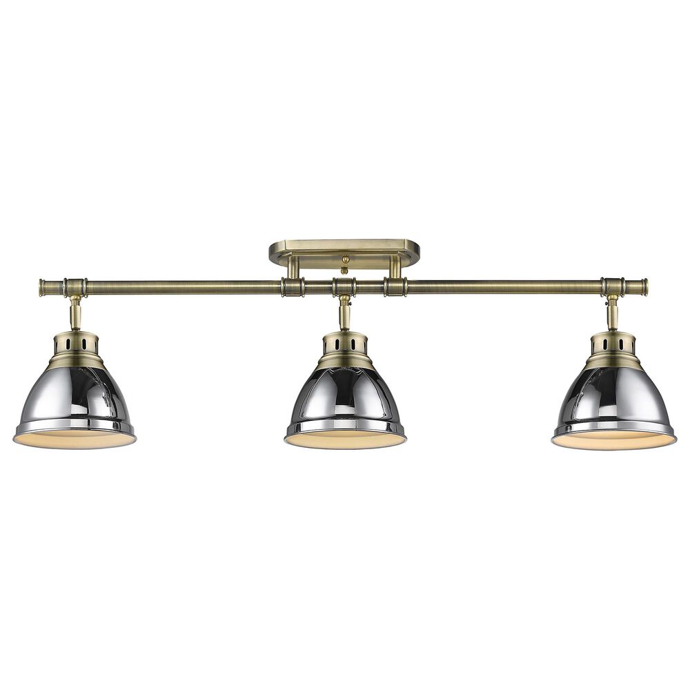 Golden Lighting Duncan Semi-Flush in Aged Brass and Chrome, , large