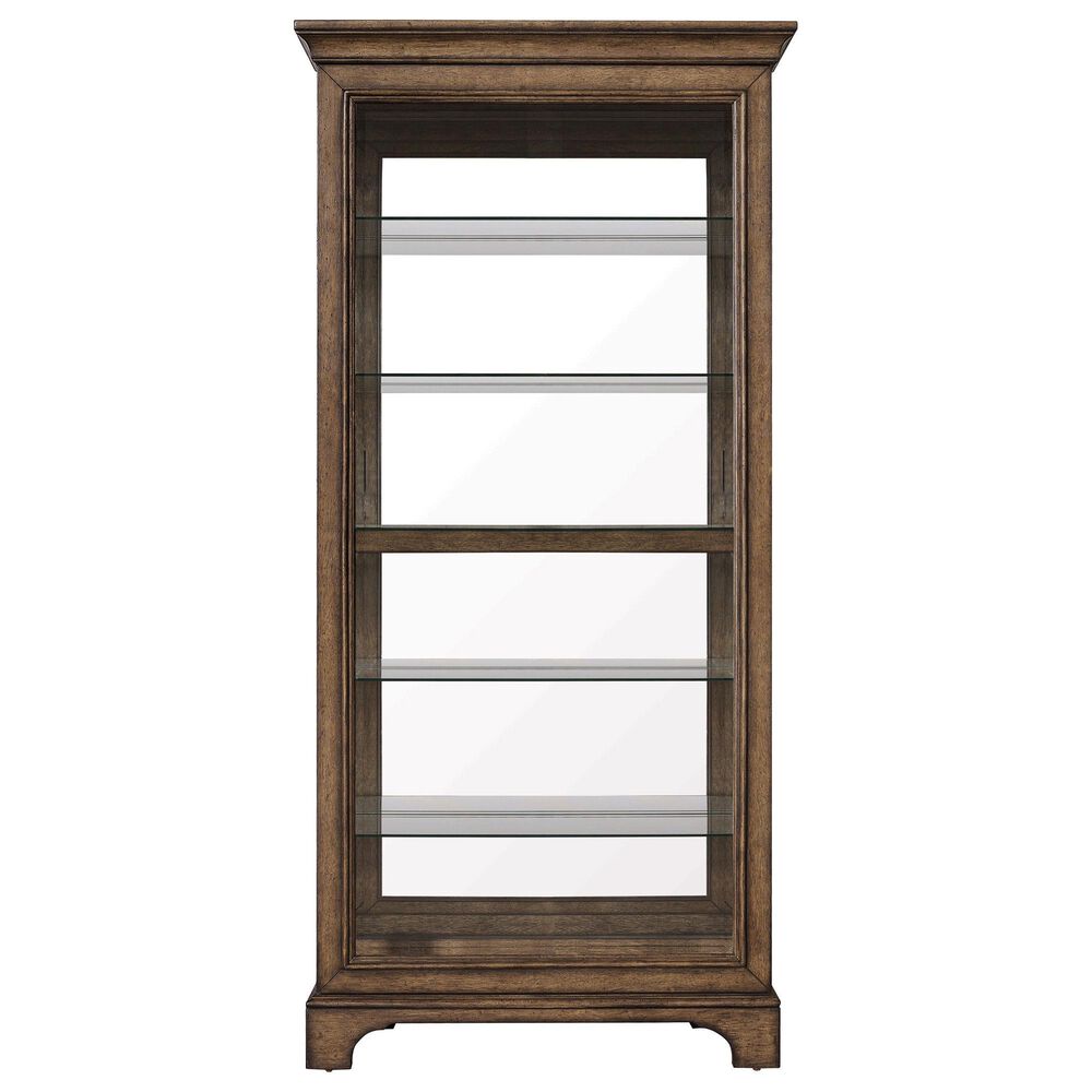 Chapel Hill Accents Sliding Door Curio Cabinet in Brown, , large