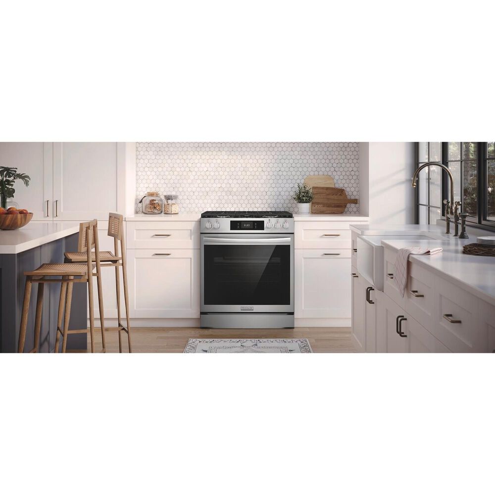 Frigidaire Gallery 2-Piece Kitchen Package with 6 Cu. Ft. Stone-Baked Pizza Gas Range and 30" Over-The-Range Microwave in Stainless Steel, , large