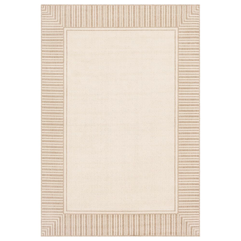 Surya Alfresco 5"3" x 7"7" Brown and Beige Indoor/Outdoor Area Rug, , large