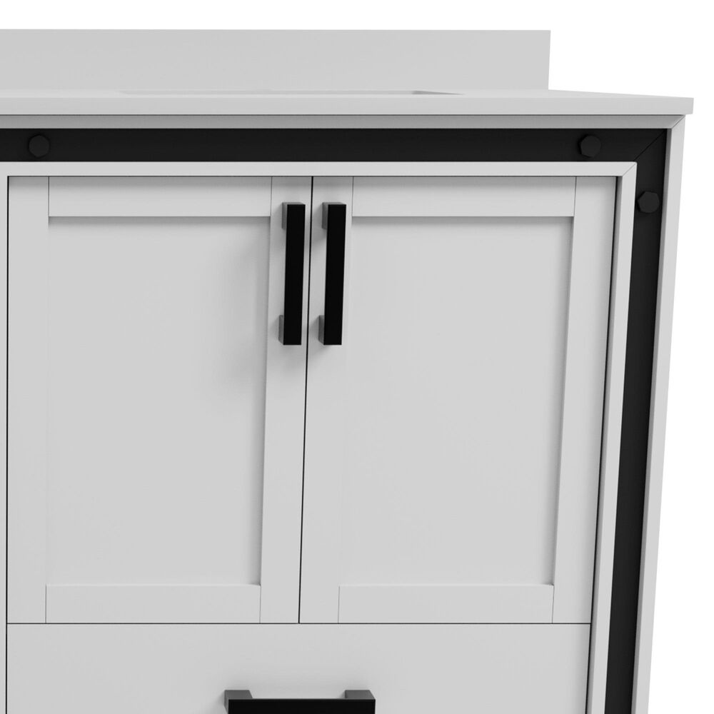 Lexora Home Ziva 60" Double Bathroom Vanity in White with 2 cm White Quartz Top and Rectangular Sinks, , large